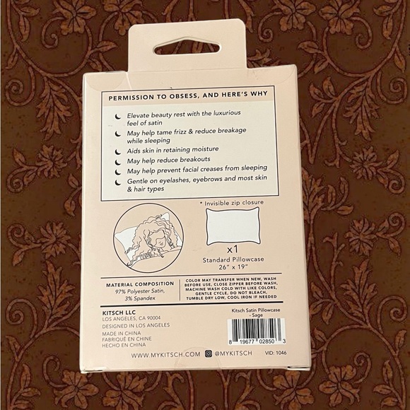 Sage Colored Satin Pillowcase NWT - Picture 2 of 3